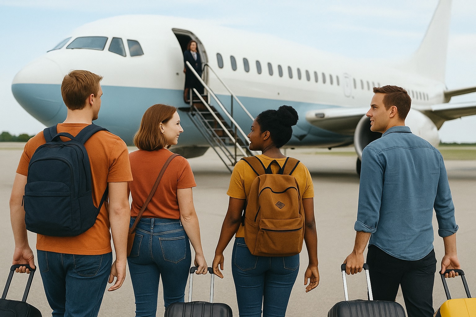 Boarding a plane